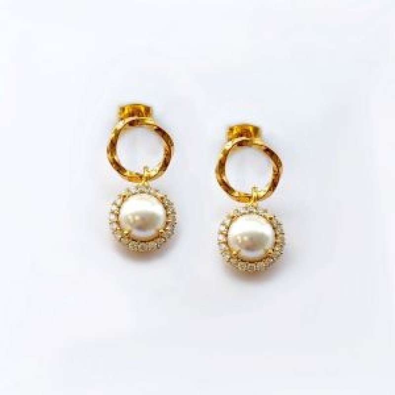 5015F Macaron with cream earrings Χρυσό 37.50€